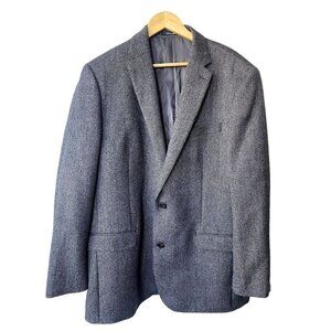 Lauren Ralph Lauren Black Label Size 46L Sport Coat Jacket Wool Herringbone Gray